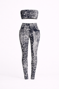 Obando Bandeau and Leggings Set in Black Orchid Smudge