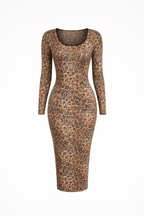 Lady Midi Dress in Leopard