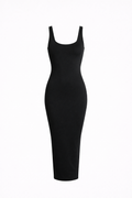 Lady O Sleevless Midi Dress in Black