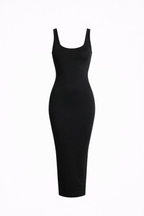 Lady O Sleevless Midi Dress in Black