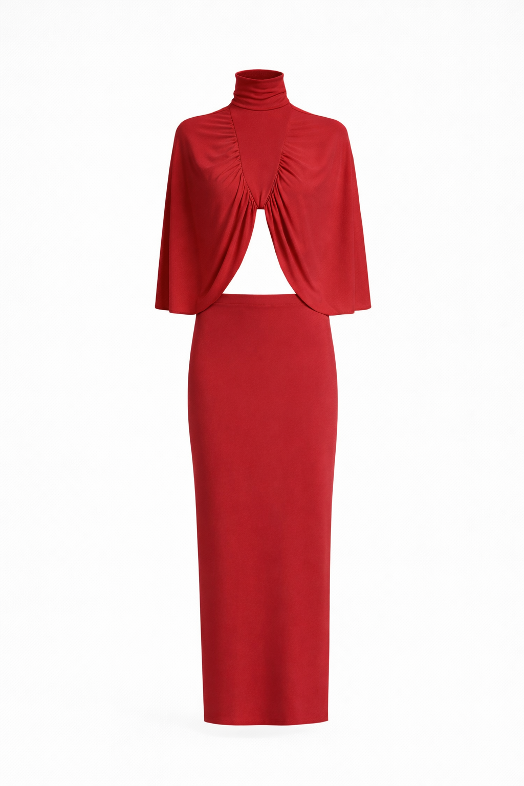 Timeless Wingz Cape and Skirt Set in Lipstick