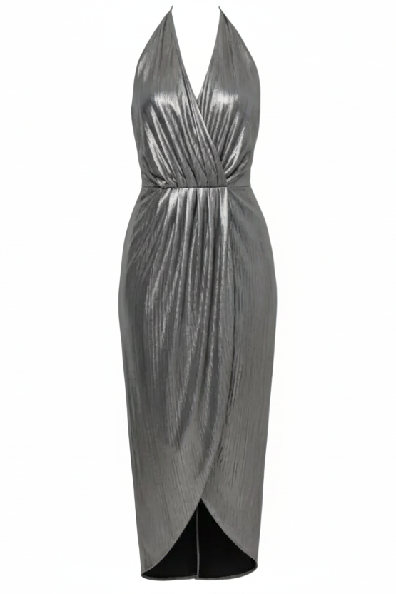 Kali Wrap Dress in Silver