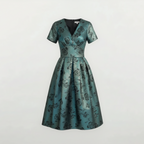 Carmen Midi Dress in Gunmetal