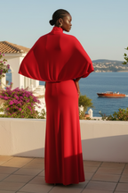 Gale Cape and Skirt Set in Lipstick