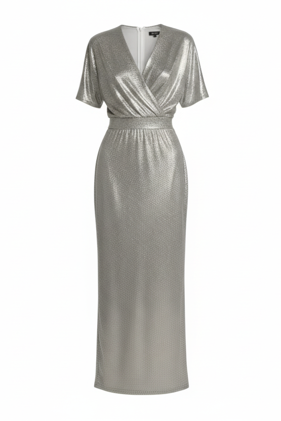 Destiny Maxi Dress in Silver