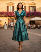 Carmen Midi Dress in Gunmetal