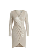 Crystal Wrap Dress in Pearl