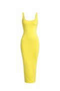 Lady O Sleevless Midi Dress in Lemon
