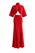 Gale Cape and Skirt Set in Lipstick